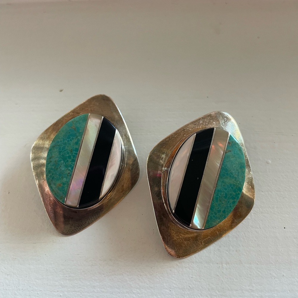 Multi stone Sterling Silver earrings